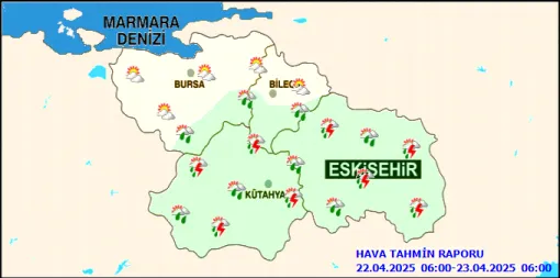   Eskişehir, Kütahya ve Çevresine Sağanak Yağış Uyarısı: Gök Gürültüsü ve Doluya Dikkat