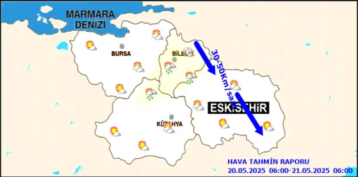  Eskişehir, Bursa, Bilecik ve Kütahya’da Parçalı Bulutlu Hava Hakim! Yerel Sağanaklara Dikkat