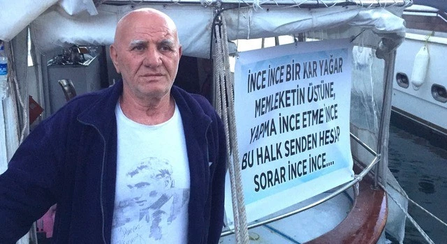 Marmarisli eylemciden Muharrem İnce’ye ince ince pankart