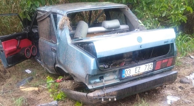 Ağaca çarpan otomobildeki 2 kişi yaralandı